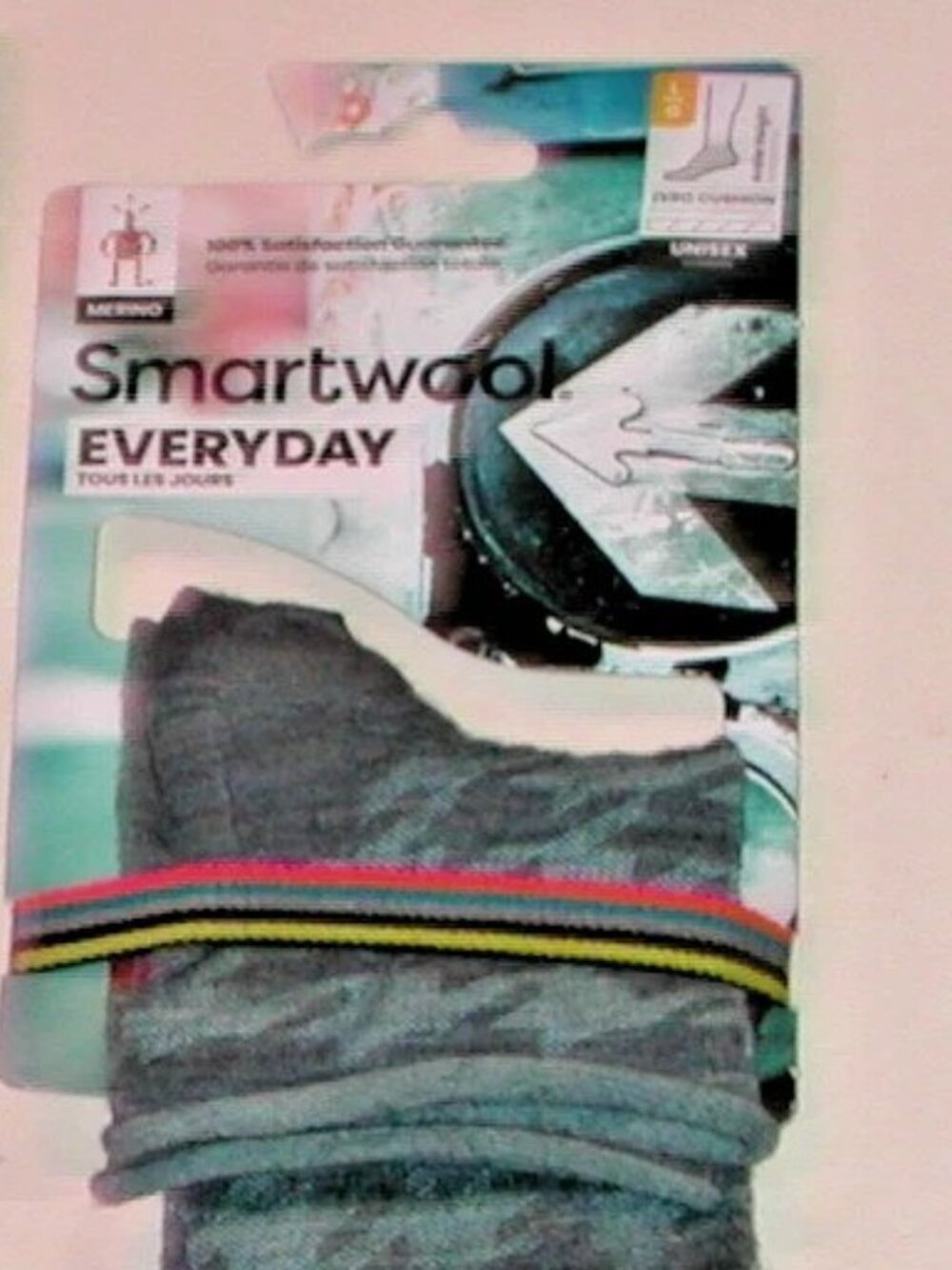 SmartWool Zero Cushion Hounds Tooth Ankle Socks Women's LG Pewter Blue NWT